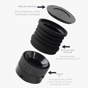 Breville 875/880 Unealtă de curățare a hopperului de boabe – Aliaj de aluminiu și gel de silicon, design modern minimalist