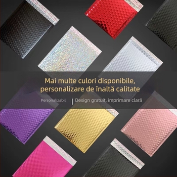 Geantă-expres cu bule, film aluminizat, grosime îmbunătățită, material PC virgin 100%, lungime sigilare personalizabilă