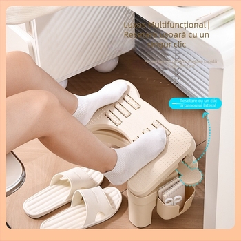 Taburet reglabil pentru picioare, pliabil, din plastic, pentru birou, casă și baie