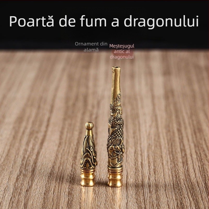 Pipă din alamă cu model dragon, filtru detașabil, personalizare disponibilă - Bj123 124, Guangdong