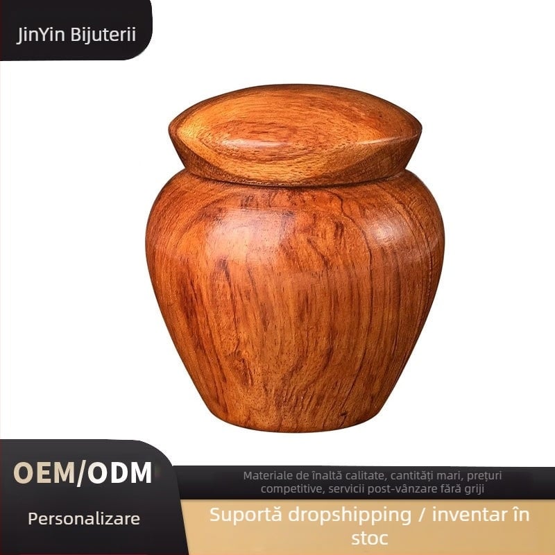 Urnă mini din Rosewood pentru cenușă, cutie memorială pentru împărtășirea cenușei celor dragi și a animalelor de companie, urnă funerară — Material: Rosewood; Stil: Artă Modernă; Confecționare: Manual + Mașină; Personalizare: Disponibilă; Tipărire logo: Di
