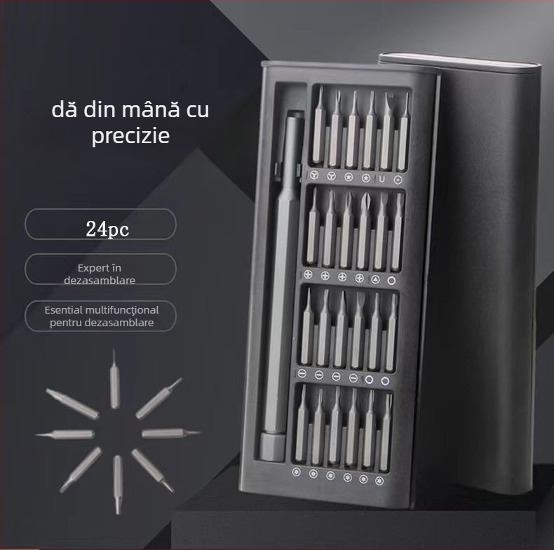 Set de șurubelnițe de 25 de piese, multifuncțional pentru uz casnic, cu vârfuri de forme speciale pentru demontarea calculatoarelor și telefoanelor mobile
