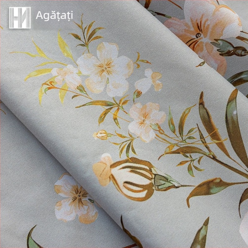 Țesătură pentru perdea din poliester cu imprimeu floral, umbrire înaltă 71–90%, potrivită pentru birou, sufragerie, hol, balcon, spații comerciale