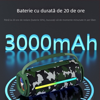 Boxă Bluetooth fără fir cu iluminare LED, difuzoare duale, IPX6 rezistent la apă, ieșire 20W, baterie încorporată 2000–4000 mAh