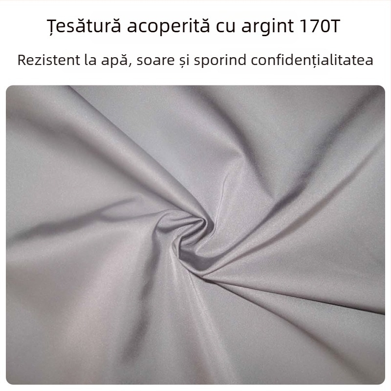 Tendă exterioară portabilă cu deschidere rapidă pentru duș și schimb, configurație cu o cameră, impermeabilă <1000mm, material poliester 170T argintiu, configurare personalizabilă