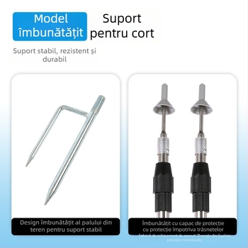 Coloană de susținere retractabilă pentru canopy din oțel inoxidabil cu țăruș de teren — versiune îmbunătățită, mai groasă