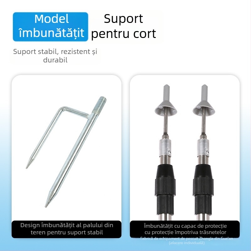 Coloană de susținere retractabilă pentru canopy din oțel inoxidabil cu țăruș de teren — versiune îmbunătățită, mai groasă
