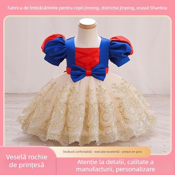 Rochie de prințesă pentru fete – poliester, pentru vârsta 3–8 ani, primăvară/toamnă, stil prințesă