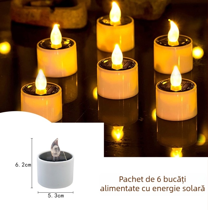 Lumânare LED solară, corp cilindric din ABS, Logo tipărit OK