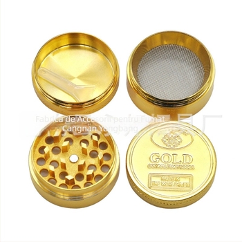 Măcinător de țigări, construcție metalică cu 4 straturi din aliaj de zinc, decorativ și de colecție, imprimare logo disponibilă