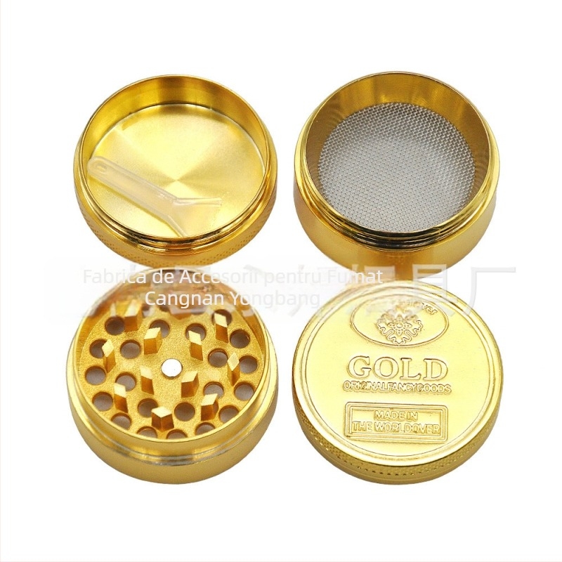 Măcinător de țigări, construcție metalică cu 4 straturi din aliaj de zinc, decorativ și de colecție, imprimare logo disponibilă