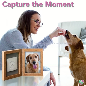 Ramă foto pentru animale de companie, design tridimensional din lemn, capac rabatabil, stil modern minimalist, brand Bei yi