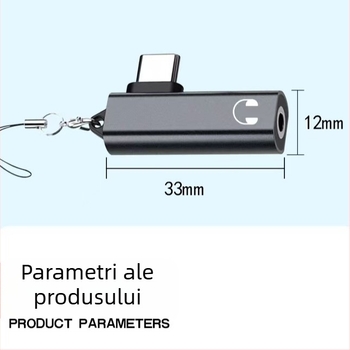 Adaptor audio Type-C compatibil cu iPhone 15, Huawei, Xiaomi și OnePlus – ieșire audio, cip Zhongke Lanxun