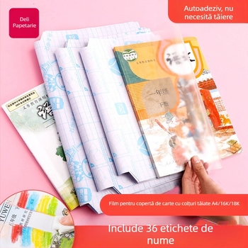 Deli folie transparentă autoadezivă pentru coperta de carte, folie de protecție pentru carte, neimportat, nu este cadou, fără autorizare IP