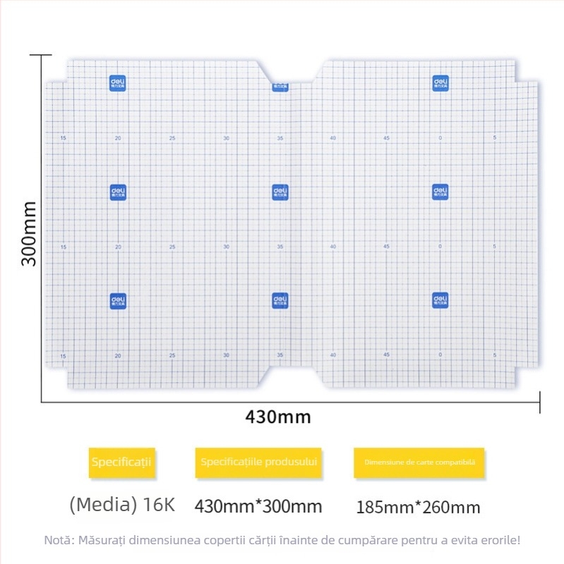 Deli folie transparentă autoadezivă pentru coperta de carte, folie de protecție pentru carte, neimportat, nu este cadou, fără autorizare IP