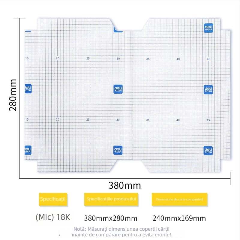 Deli folie transparentă autoadezivă pentru coperta de carte, folie de protecție pentru carte, neimportat, nu este cadou, fără autorizare IP