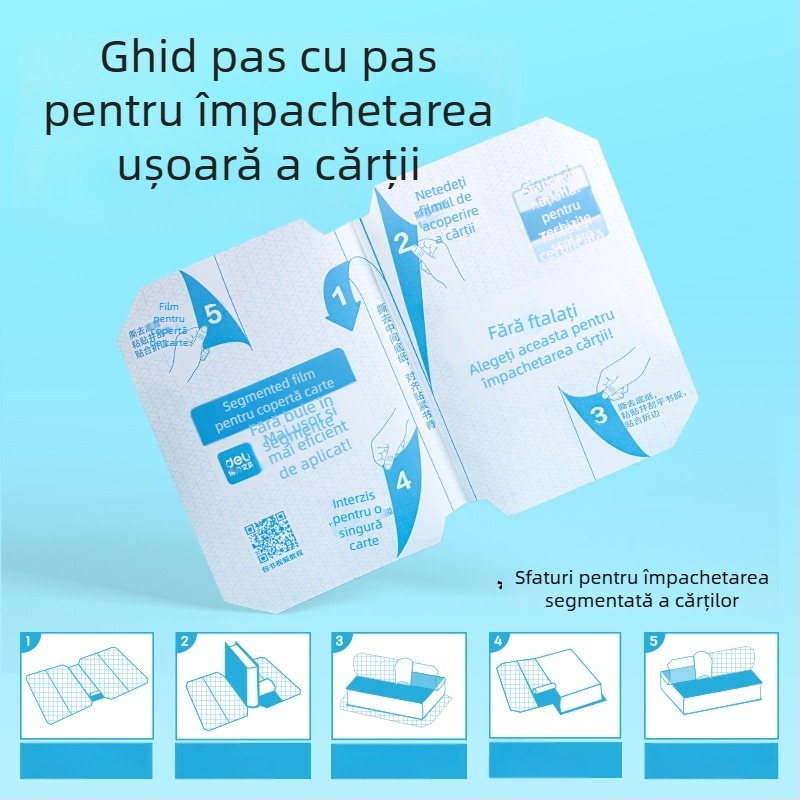 Deli folie transparentă autoadezivă pentru coperta de carte, folie de protecție pentru carte, neimportat, nu este cadou, fără autorizare IP
