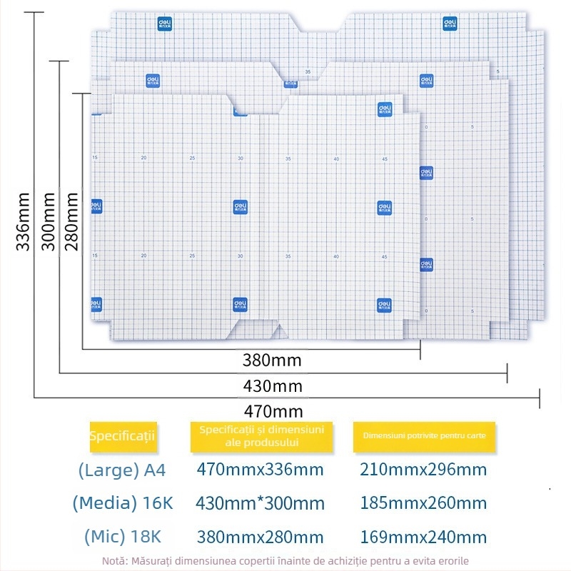 Deli folie transparentă autoadezivă pentru coperta de carte, folie de protecție pentru carte, neimportat, nu este cadou, fără autorizare IP
