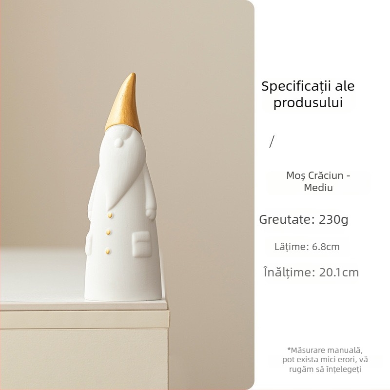 Vasă din porțelan cu Moș Crăciun, decor nordic de Crăciun, stil modern minimalist, marcă A search for ceramics