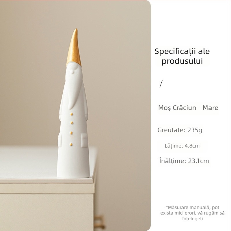 Vasă din porțelan cu Moș Crăciun, decor nordic de Crăciun, stil modern minimalist, marcă A search for ceramics