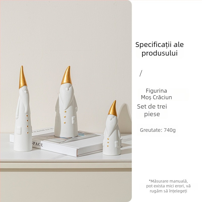 Vasă din porțelan cu Moș Crăciun, decor nordic de Crăciun, stil modern minimalist, marcă A search for ceramics