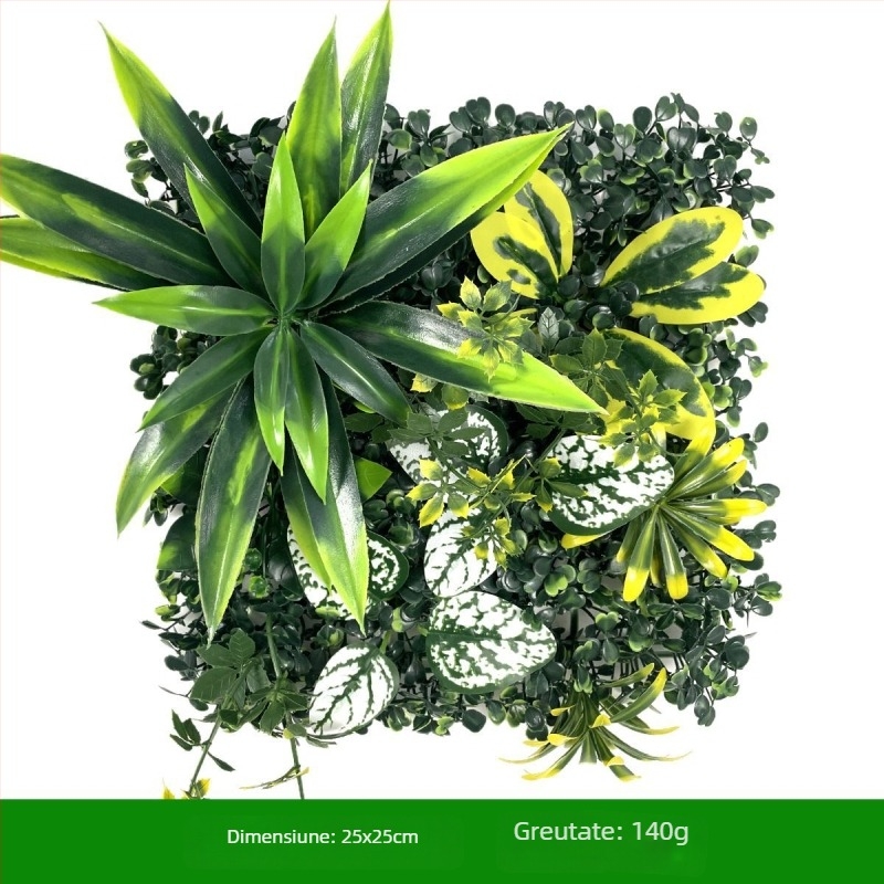 Fundal de perete cu plante – gazon din plastic cu flori de mătase; relief, turnare prin injecție; varietate: eucalipt Milan, flori artificiale, ferigă, stil persan; pentru nunți, exterior, recuzită foto, decor de casă