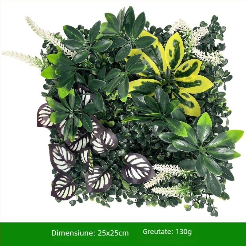 Fundal de perete cu plante – gazon din plastic cu flori de mătase; relief, turnare prin injecție; varietate: eucalipt Milan, flori artificiale, ferigă, stil persan; pentru nunți, exterior, recuzită foto, decor de casă