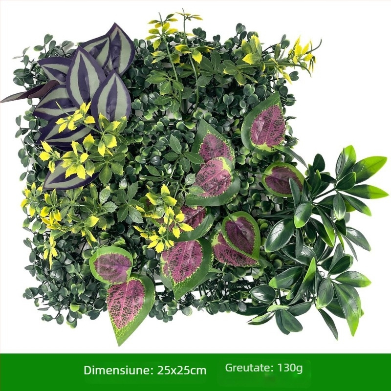 Fundal de perete cu plante – gazon din plastic cu flori de mătase; relief, turnare prin injecție; varietate: eucalipt Milan, flori artificiale, ferigă, stil persan; pentru nunți, exterior, recuzită foto, decor de casă