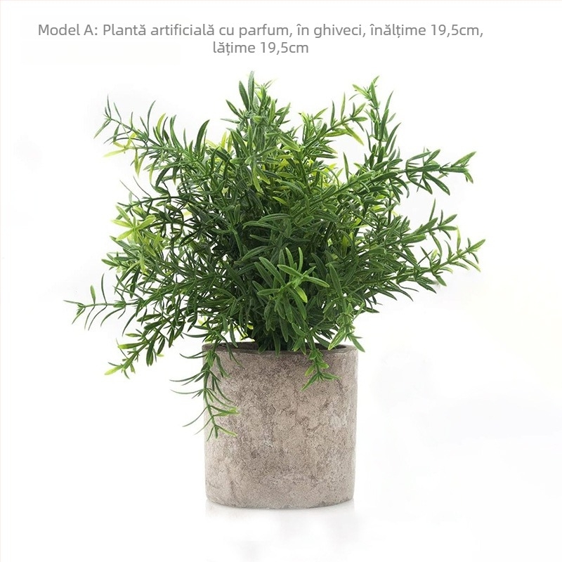 Plantă artificială de eucalipt pentru decor de birou, textură flocking, varietate Daisy, material: Alt, marcă: Alt