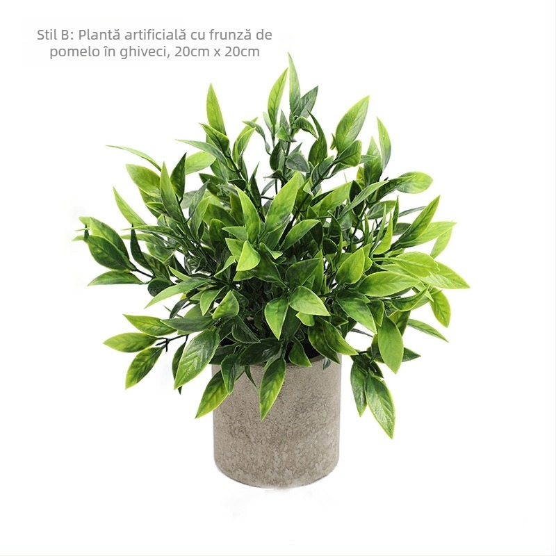 Plantă artificială de eucalipt pentru decor de birou, textură flocking, varietate Daisy, material: Alt, marcă: Alt