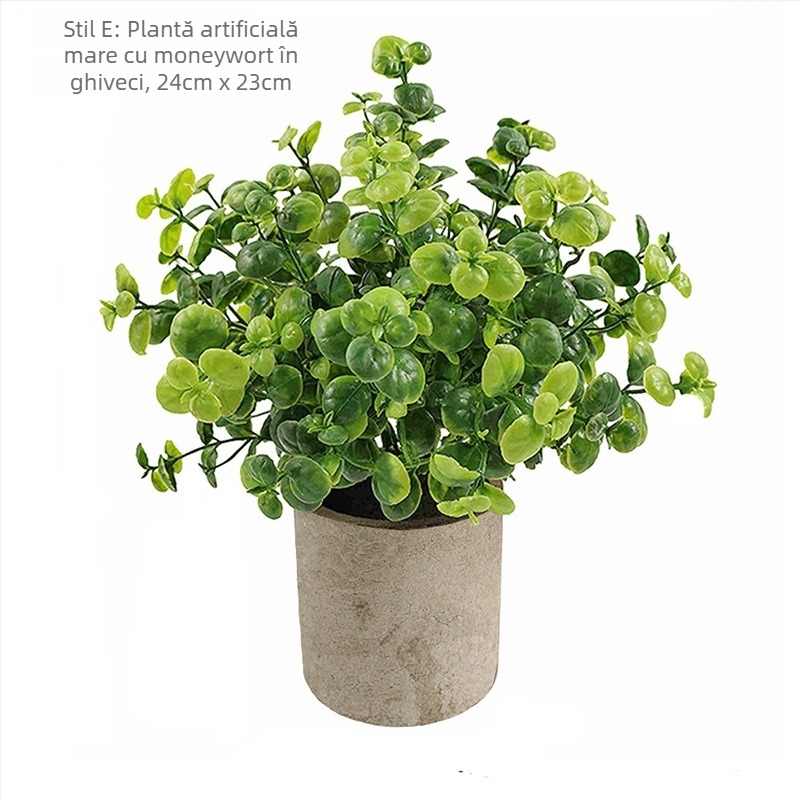Plantă artificială de eucalipt pentru decor de birou, textură flocking, varietate Daisy, material: Alt, marcă: Alt