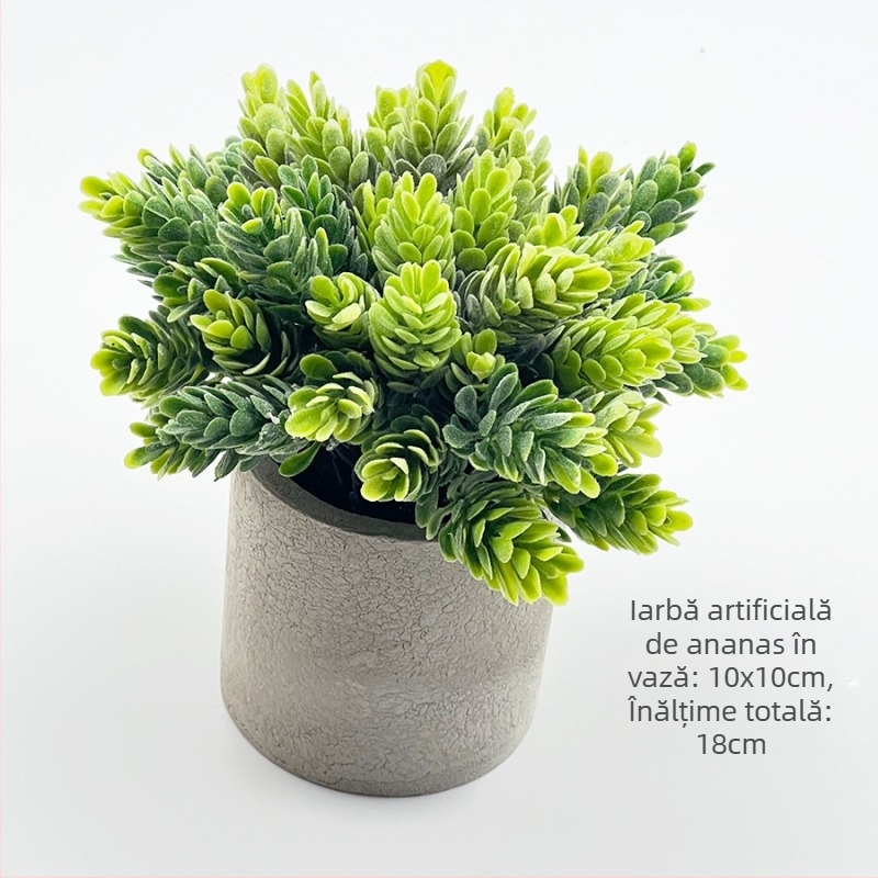 Plantă artificială de eucalipt pentru decor de birou, textură flocking, varietate Daisy, material: Alt, marcă: Alt