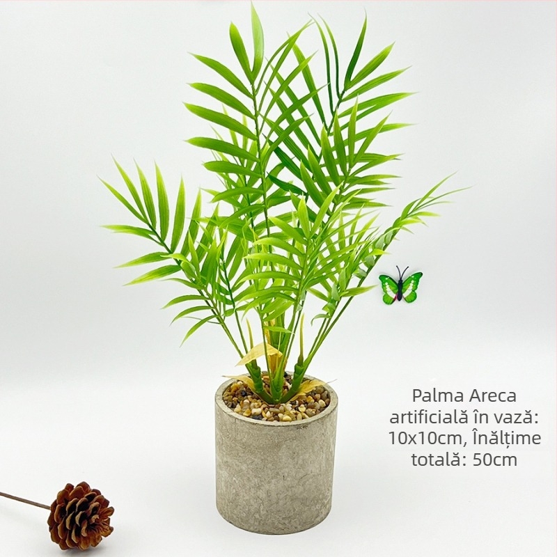 Plantă artificială de eucalipt pentru decor de birou, textură flocking, varietate Daisy, material: Alt, marcă: Alt