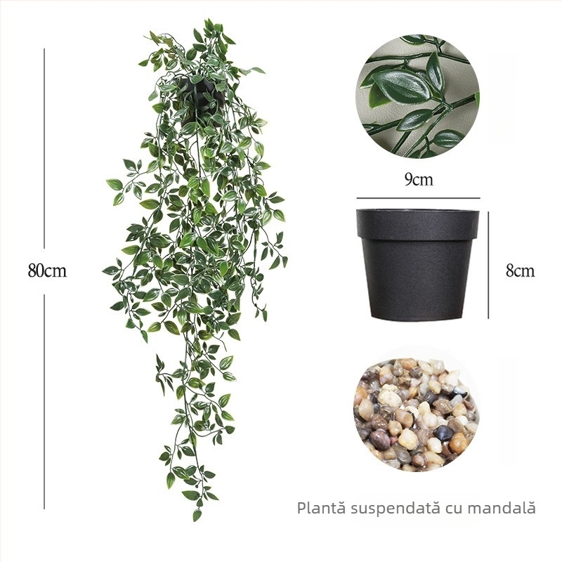 Plantă artificială de eucalipt pentru decor de birou, textură flocking, varietate Daisy, material: Alt, marcă: Alt