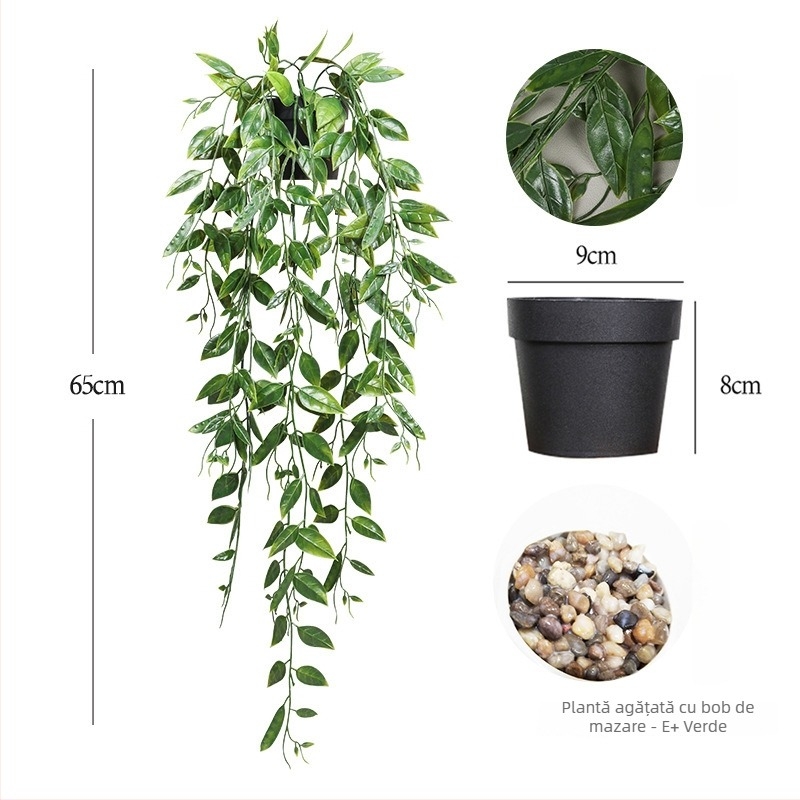 Plantă artificială de eucalipt pentru decor de birou, textură flocking, varietate Daisy, material: Alt, marcă: Alt