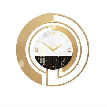 YH203 Ceas de perete circular – Mișcare sweep, alimentare cu baterie, afișaj cu ace + cifre, decor modern lux pentru living, dormitor, birou