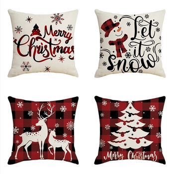 Husă de pernă - din bumbac și in, stil modern minimalist, broderie, ciucuri, imprimare, model 20414053978, umplutură PP bumbac