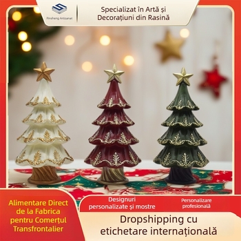 Ornament pentru brad din rășină, stil Nordic, Pinsheng Craft, ambalaj în cutie de carton