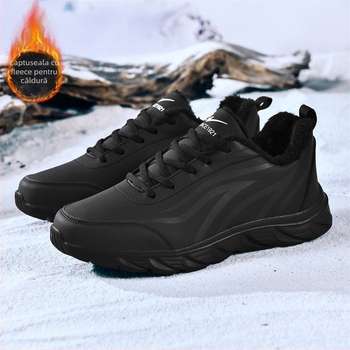 Pantofi sport casual pentru bărbați: partea superioară din microfibră, impermeabili, talpă din cauciuc, închidere cu șiret, branț PU