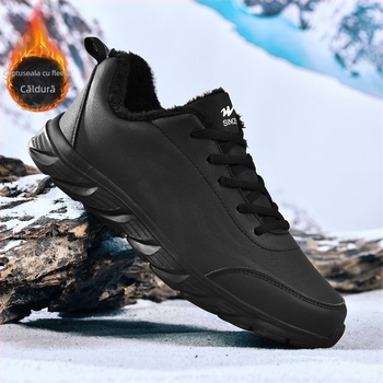 Pantofi sport casual pentru bărbați: partea superioară din microfibră, impermeabili, talpă din cauciuc, închidere cu șiret, branț PU