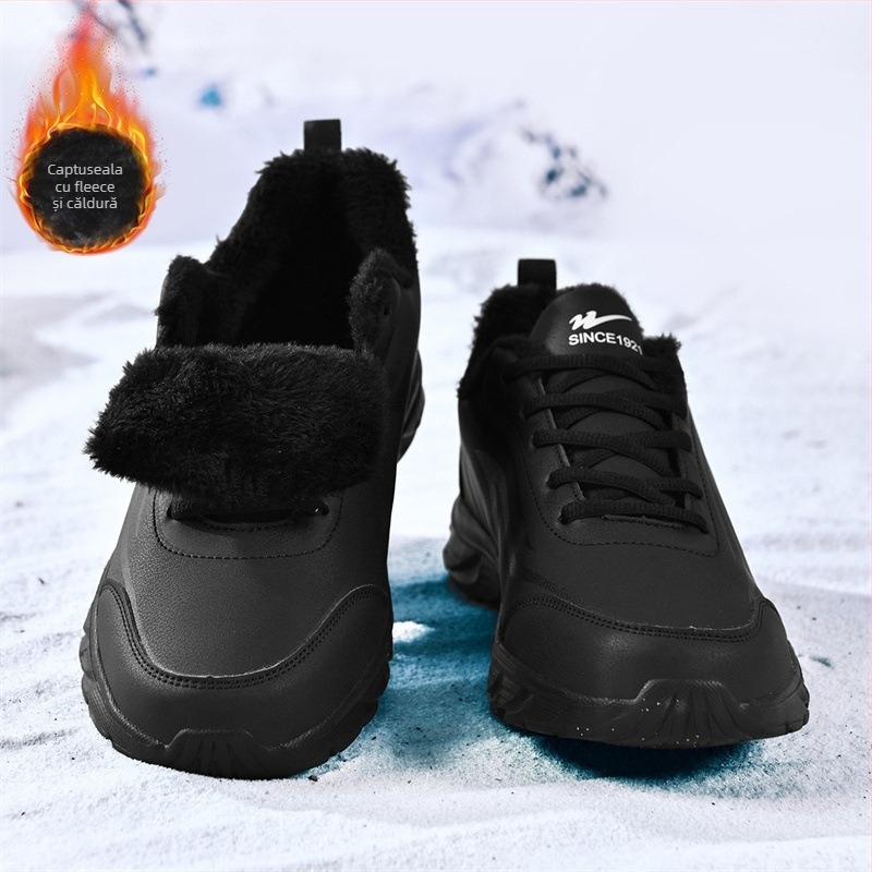 Pantofi sport casual pentru bărbați: partea superioară din microfibră, impermeabili, talpă din cauciuc, închidere cu șiret, branț PU