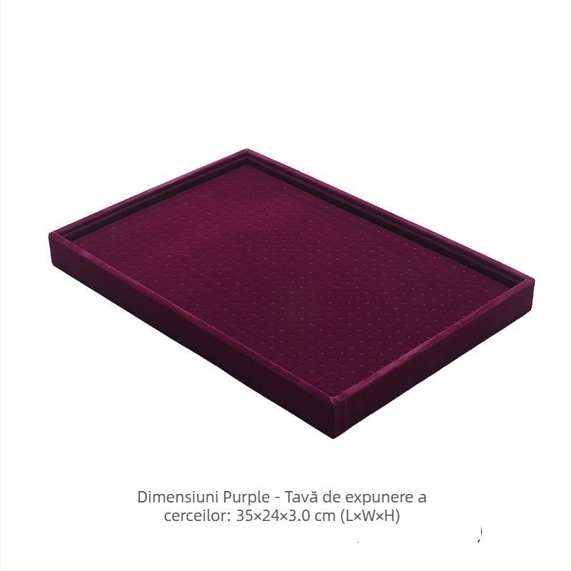 Tavă de depozitare a bijuteriilor pentru cercei, din lemn, cu 600 găuri, capac anti-praf