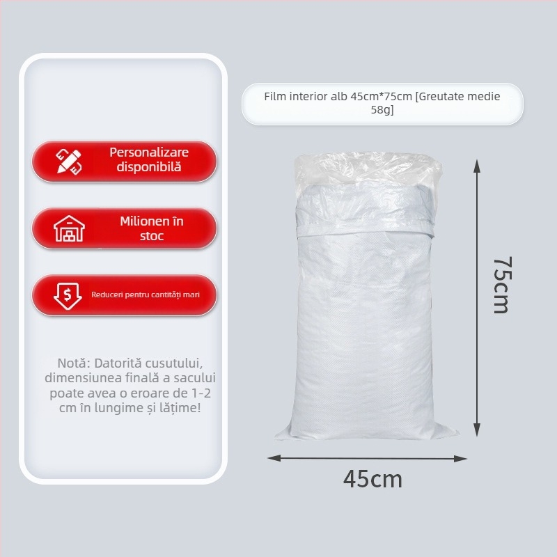 Geantă din țesut compozit – Sac laminat dublu strat pentru furaje, gură deschisă, imprimare color, capacitate de încărcare 100