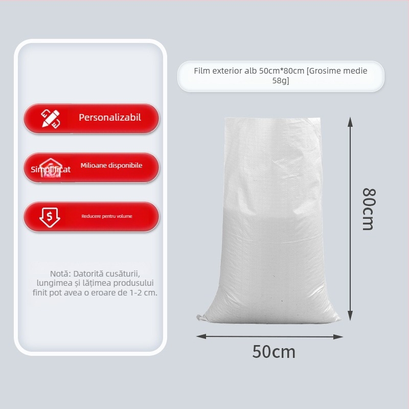 Geantă din țesut compozit – Sac laminat dublu strat pentru furaje, gură deschisă, imprimare color, capacitate de încărcare 100