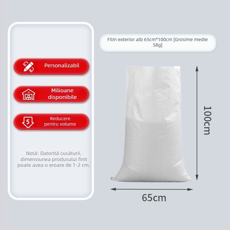 Geantă din țesut compozit – Sac laminat dublu strat pentru furaje, gură deschisă, imprimare color, capacitate de încărcare 100