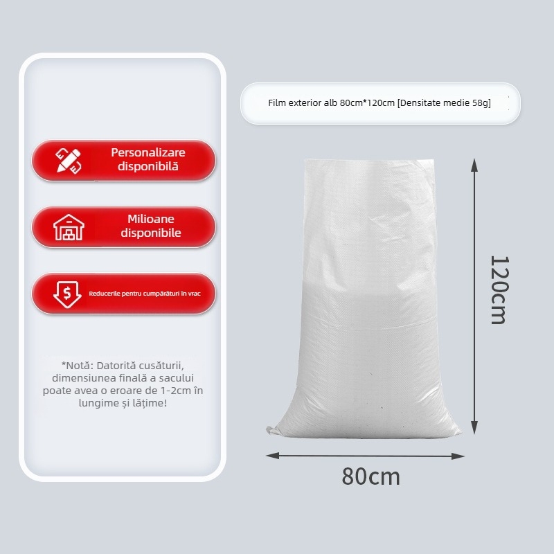 Geantă din țesut compozit – Sac laminat dublu strat pentru furaje, gură deschisă, imprimare color, capacitate de încărcare 100