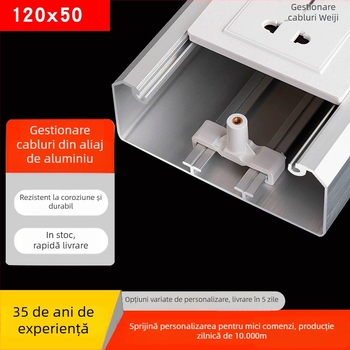 Canal de cabluri din aliaj de aluminiu, montat la suprafață, priză 86, cabluri ascunse