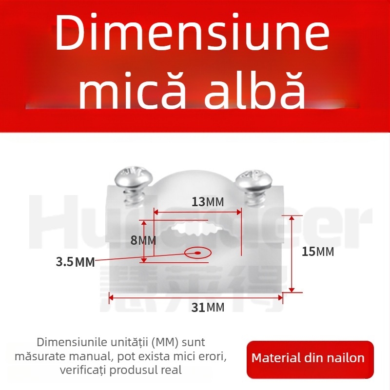 Clip de fixare pentru cabluri din plastic, cu design îngroșat
