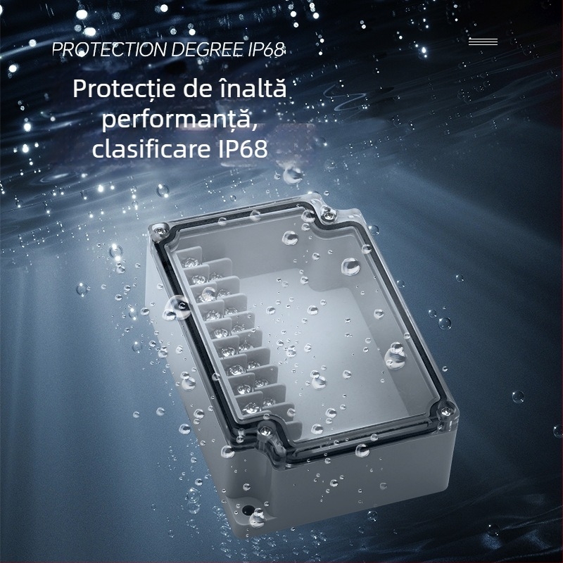 Cutie de legătură impermeabilă pentru exterior cu bloc terminal 6P, etanșări pentru cabluri și carcasă din ABS