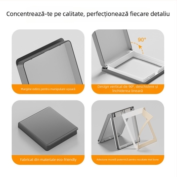Capac impermeabil tip 86 pentru întrerupătoare și prize în baie, montaj cu bandă adezivă, carcasă PC (Ouben)